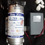 ปั้มอัด ผลิตน้ำดื่ม DENG YUAN สำหรับ เครื่องกรองน้ำ RO ตู้น้ำหยอดเหรียญ ปั้มเด้งหยวน รุ่น TYP-2000 (DYP-2000) 29VDC 300GPD